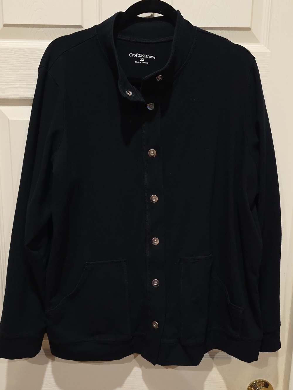 croft & barrow Women's 2X Black Button-Front Lightweight Jacket